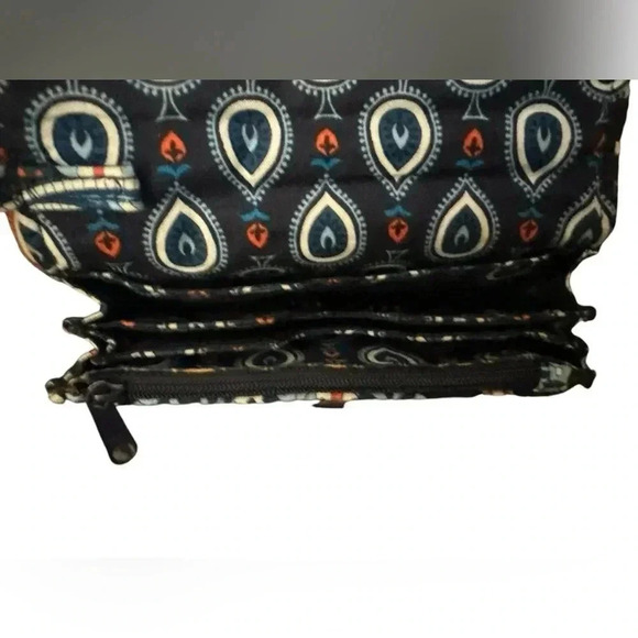 Vera Bradley orange and blue patterned twist lock wallet wristlet - Picture 4 of 6